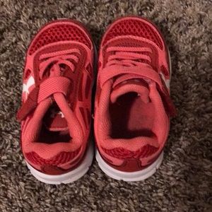 Toddler girls pink velcro Under Armour shoes